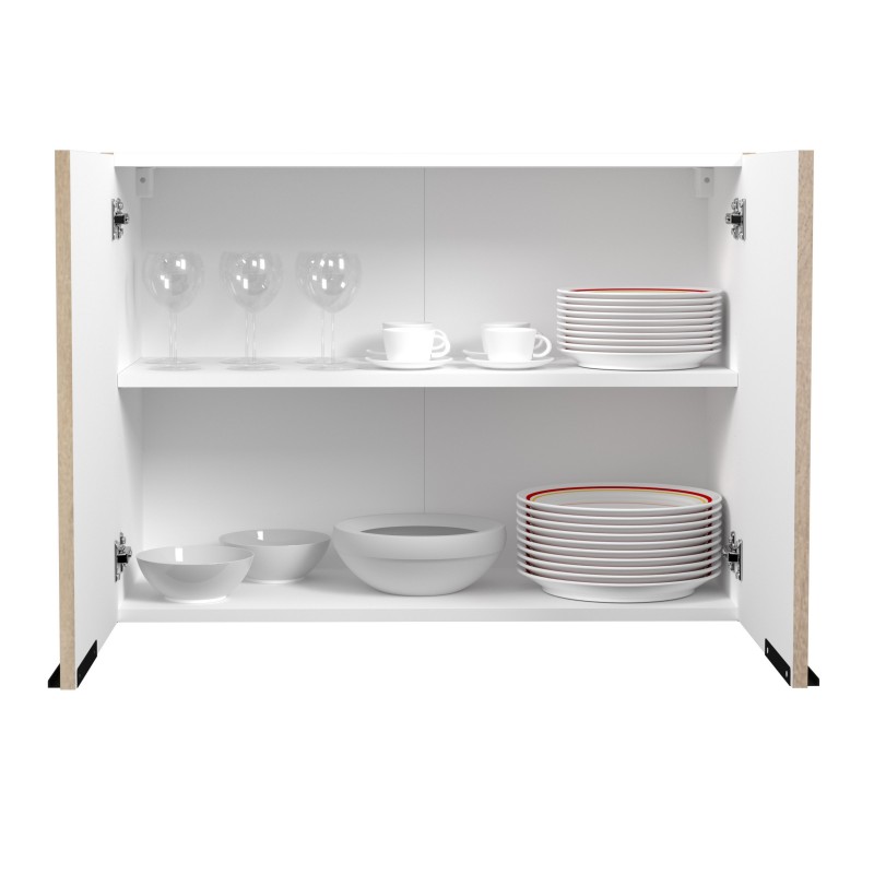 Módulo Cocina Superior Arko 2 Puertas Roble Áspero y Negro 80x36 cm