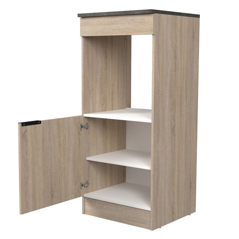 Módulo Inferior Columna Horno Arko Roble Áspero y Negro 60x60 cm