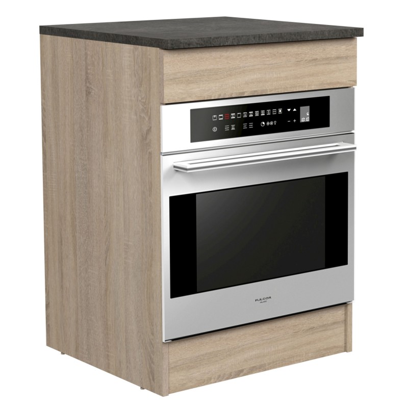 Módulo Inferior Horno 60 cm Arko Roble Áspero y Negro