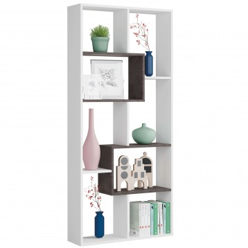 Estantería Librería salón Andy Blanco Y Óxido 80x180x25 cm