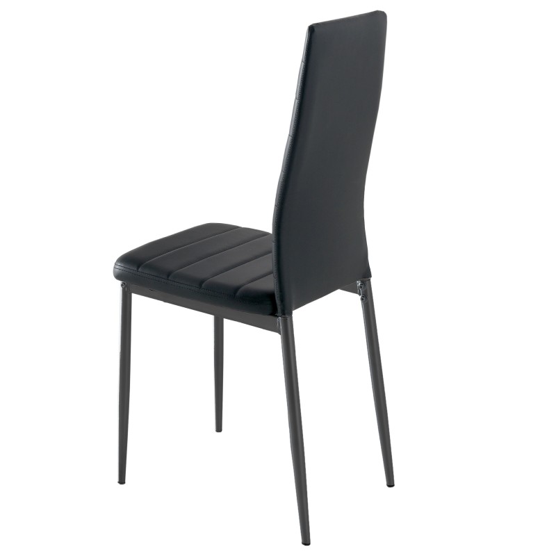 Silla de Comedor Avat Estilo Industrial Color Negro