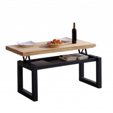 Mesa centro Loft elevable madera roble nordish salvaje industrial 120x60 cm Mesa centro Loft elevable madera roble nordish salvaje industrial 120x60 cm