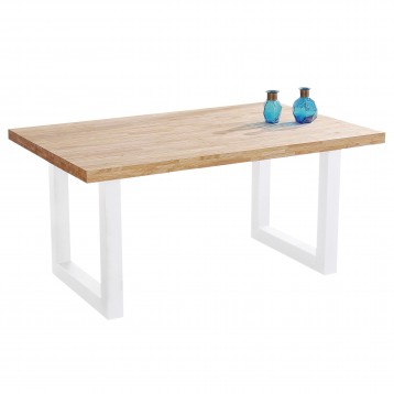 Mesa Comedor Estilo Nórdico Loft Madera Roble Nordish y Blanco 160x100 cm