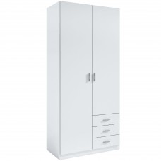 Armario Juvenil Roma Blanco 2 Puertas 3 Cajones 100x216 cm Armario Juvenil Roma Blanco 2 Puertas 3 Cajones 100x216 cm