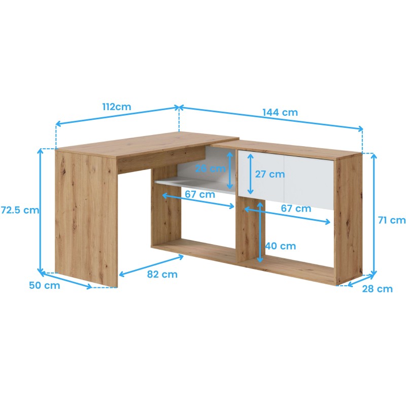 mesa escritorio estantería cotas 12