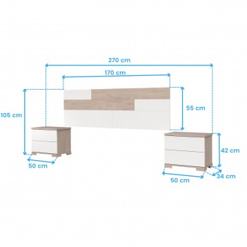cabecero con mesita Erika cotas 5