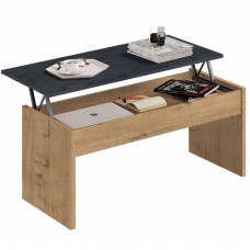 Mesa de Centro Elevable Marmol 100x50 cm Roble