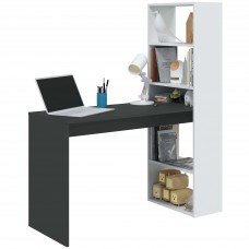Mesa escritorio Duplo con Estantería Blanco y Gris 120 cm Mesa escritorio Duplo con Estantería Blanco y Gris 120 cm