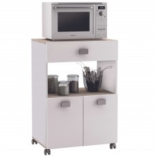 Armario aparador bajo cocina Blanco y roble 60x90 cm