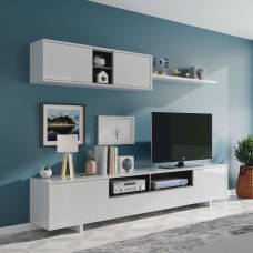 Mueble De Salón Moderno Blanco Brillo Belus 200 cm