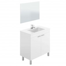 Mueble de Baño con Patas y Espejo Manila Blanco Brillo 81 cm (Lavamanos Opcional) Mueble de Baño con Patas y Espejo Manila Blanco Brillo 81 cm (Lavamanos Opcional)
