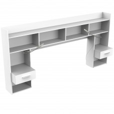 Cabecero de Cama con Mesita Chicago Blanco Habitación Matrimonio 222 cm