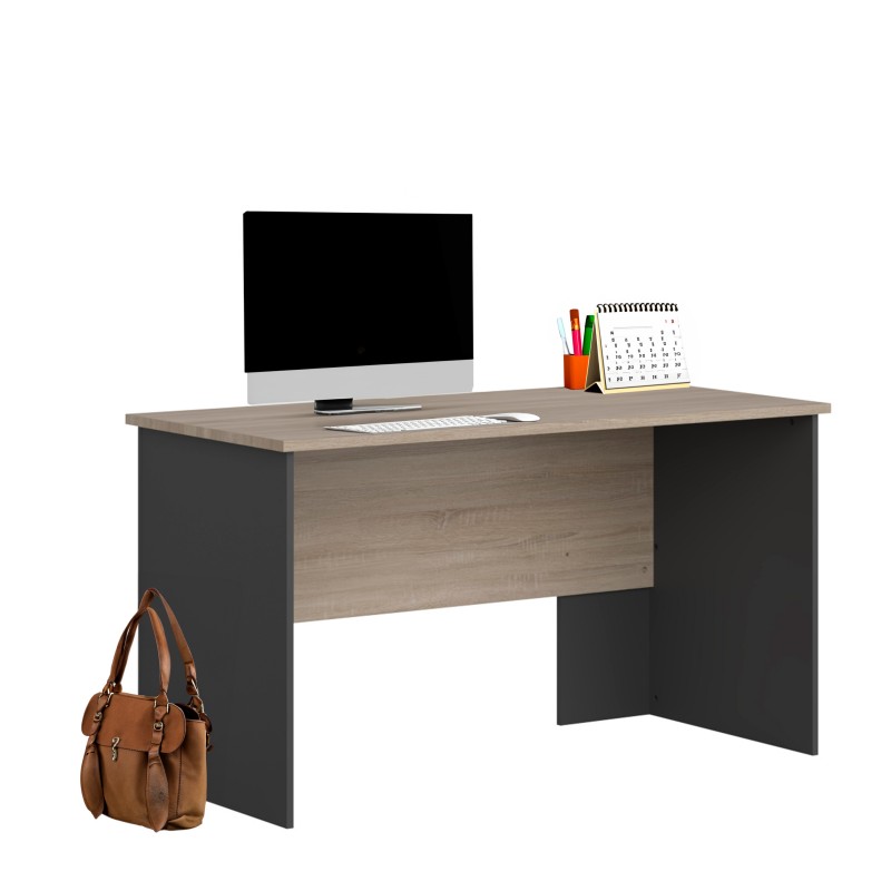 Mesa Escritorio Estudio Nibis Roble Sonoma y Gris Antracita 140 cm Mesa Escritorio Estudio Nibis Roble Sonoma y Gris Antracita 140 cm
