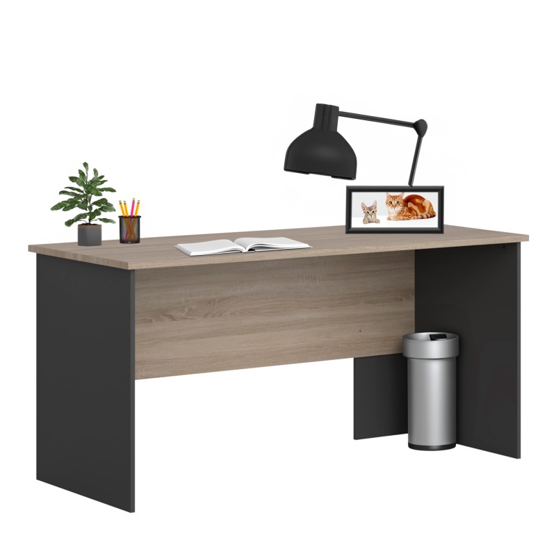 Mesa Oficina Escritorio Nibis Color Roble Sonoma y Gris Antracita 160 cm Mesa Oficina Escritorio Nibis Color Roble Sonoma y Gris Antracita 160 cm