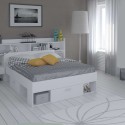 Cama de Matrimonio Chicago Color Blanco Mate 135/140x190/200 (Cama + Cabecero)