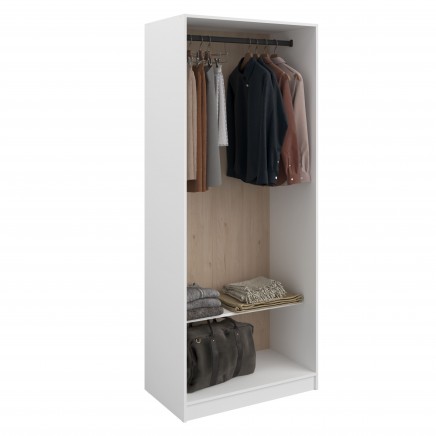 Vestidor Abierto Modular Flexa Color Roble Jackson y Blanco Mate 83x200 cm