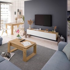 Pack Muebles De Salón Completo Estilo Moderno Roble Nodi Y Blanco Artik