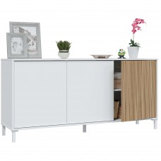 Aparador Ethna Salón 3 Puertas En Blanco Y Natur 154 cm Aparador Ethna Salón 3 Puertas En Blanco Y Natur 154 cm