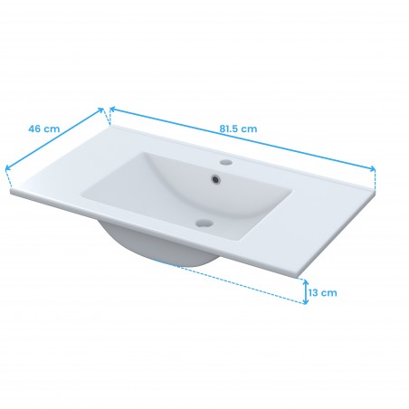 Mueble de Baño con Patas Lotto y Espejo Color Roble y Antracita 80 cm (Lavabo Opcional)