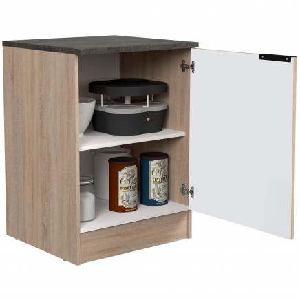 Módulo Cocina Inferior Arko 1 Puerta Roble Áspero y Negro 60x60 cm