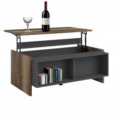 Mesa de Centro elevable Opec Color Gris y Roble Authe y Gris 110x65 cm