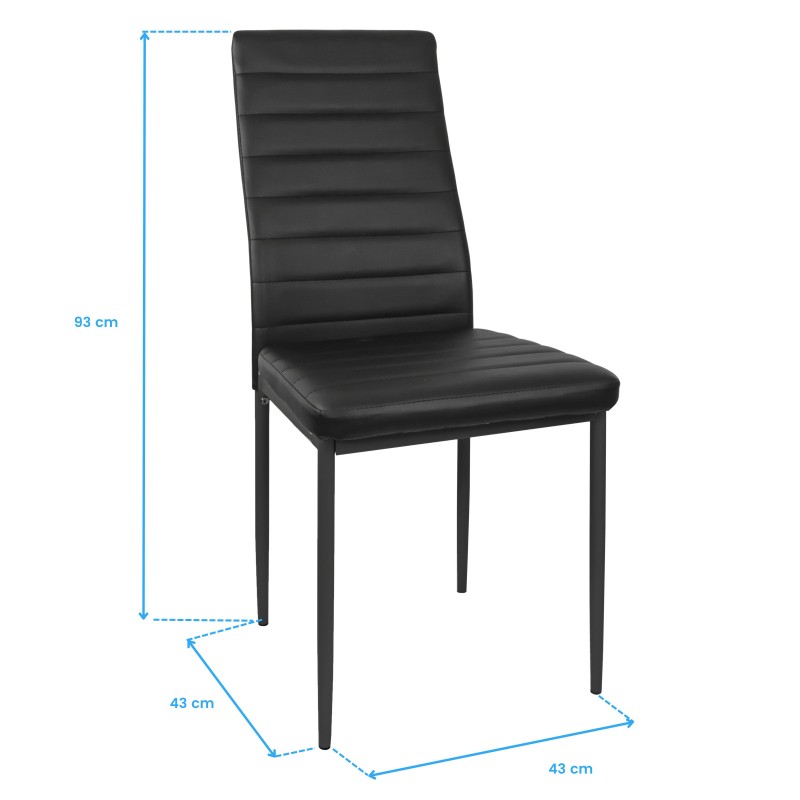 Silla de Comedor Avat Estilo Industrial Color Negro