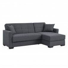 Sofá Cama Chaise Longue con Arcón Layn Color Gris 204 cm Sofá Cama Chaise Longue con Arcón Layn Color Gris 204 cm