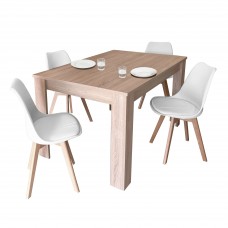 Conjunto Mesa con 4 Sillas Color Roble Canadian