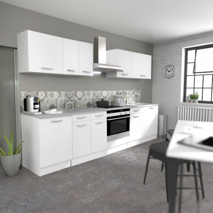 Cocina Modular Eko 11 Muebles Color Blanco Mate 360 cm