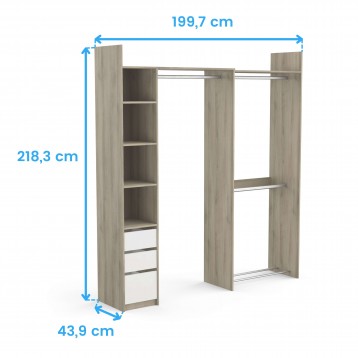 Vestidor esquinero cotas 1