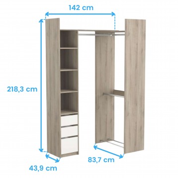 Vestidor esquinero cotas 2 