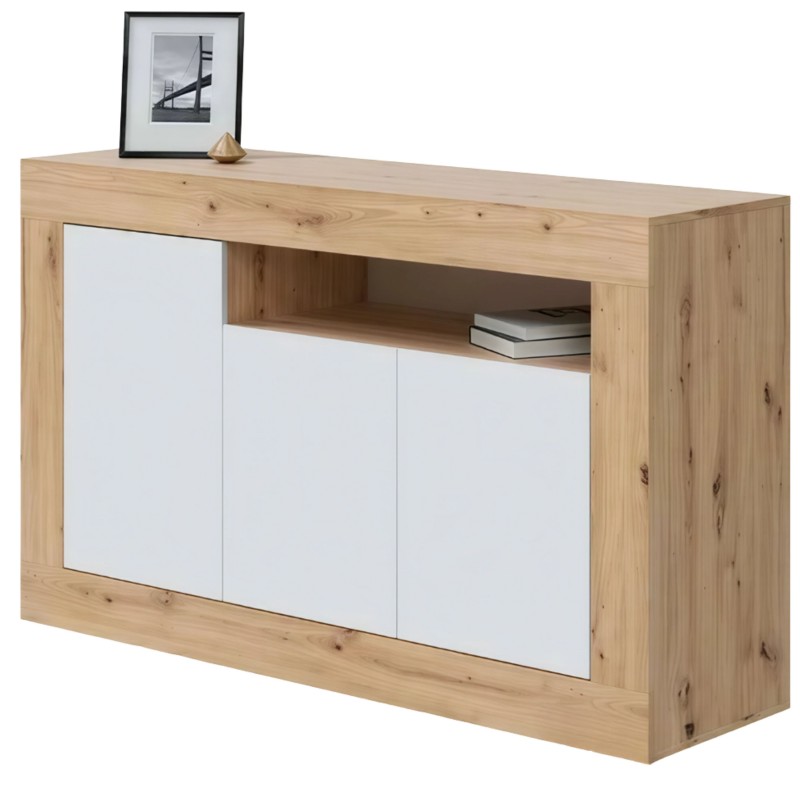Aparador salón Baltik Color Roble Nodi Y Blanco Artik 144 cm Aparador salón Baltik Color Roble Nodi Y Blanco Artik 144 cm