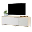Mueble TV Brooklyn 130 cm color roble Canadian y Blanco Artik