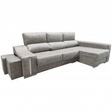 Sofá Chaise Longue 3 Plazas Oscar Color Gris Cemento 263 cm