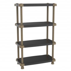 Estantería Exterior Modular 4 Estantes Titanium Color Negro 88x150x43