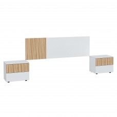 Cabecero De Cama Ethna Con Mesitas En Blanco Artik Y Natur 266 cm Cabecero De Cama Ethna Con Mesitas En Blanco Artik Y Natur 266 cm
