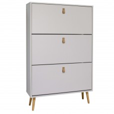 Mueble Zapatero Recibidor Anzio 3 Portones Nórdico Blanco 80 cm