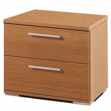 Mesita de Noche Clásica Color Cerezo 2 Cajones 42x44 cm