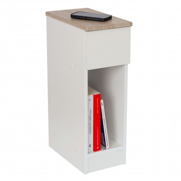 Mesita Slim Blanca y Taupe Portada