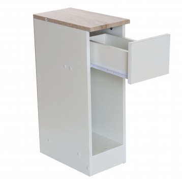 Mesita Slim Blanca y Taupe Abierta