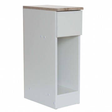 Mesita Slim Blanca y Taupe Ladeada