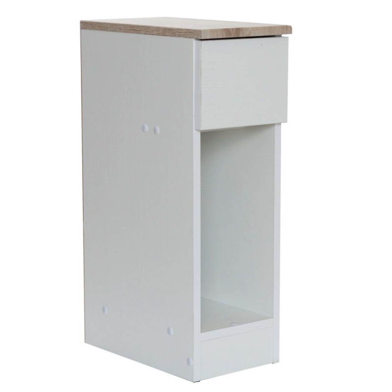 Mesita Slim Blanca y Taupe Ladeada