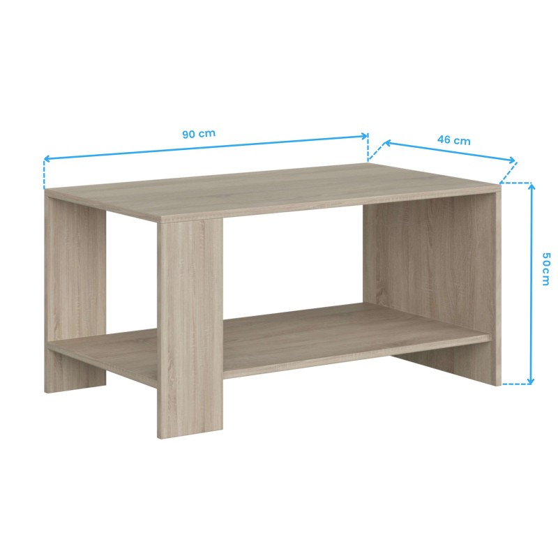 Pack Salón Cheri Roble Sonoma Mesa Baja Cotas Pack Salón Cheri Roble Sonoma Mesa Baja Cotas