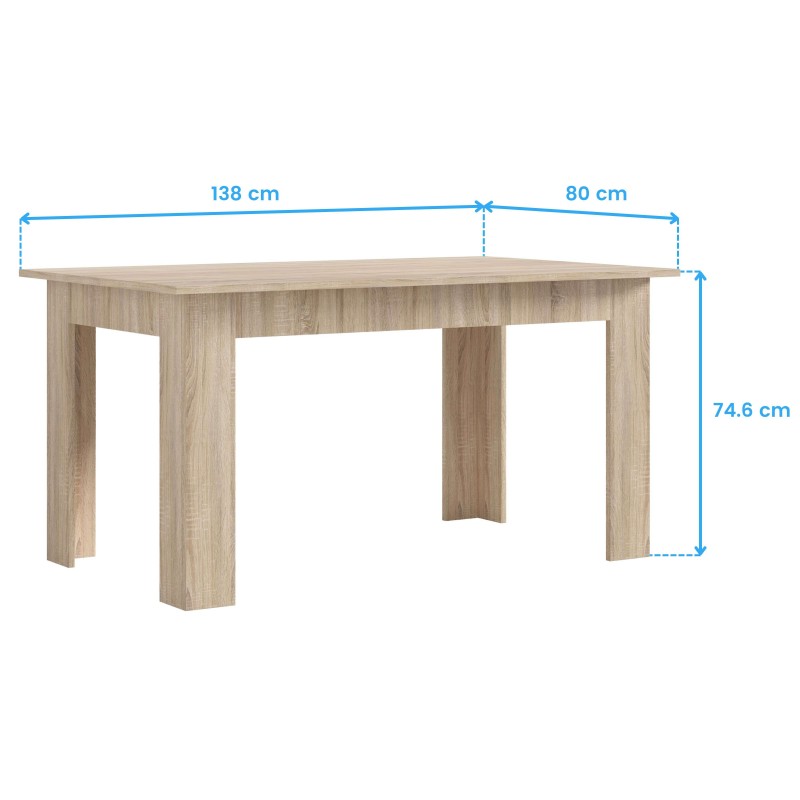 Pack Salón Cheri Roble Sonoma Mesa Alta Cotas Pack Salón Cheri Roble Sonoma Mesa Alta Cotas