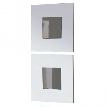 Juego De Dos Espejos Cajún Estilo Moderno Color Blanco 45x45x2 cm