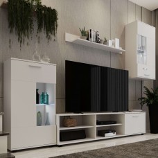 Mueble De Salón Estilo Contemporáneo Color Blanco Mate 230 cm