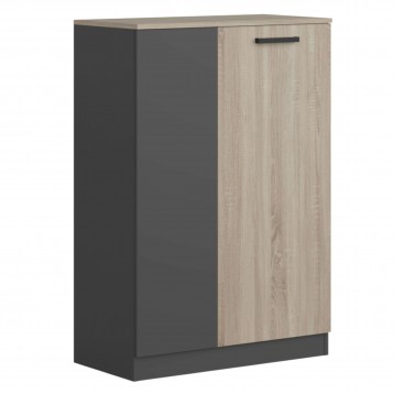 Armario Auxiliar Nibis en Roble Sonoma y Gris Antracita Colección Nibis 80x116x40 cm