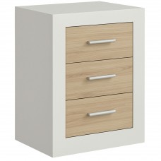 Mesita de Noche con 3 Cajones Sara en Kashmir y Roble Sonoma