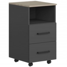 Cajonera Buc 2 Cajones Nibis Roble Sonoma y Gris Antracita Colección Nibis 40x67x45 cm