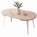 Mesa Comedor Redonda Extensible Berg Madera Color Roble Nordish y Blanco 100-180x100 cm
